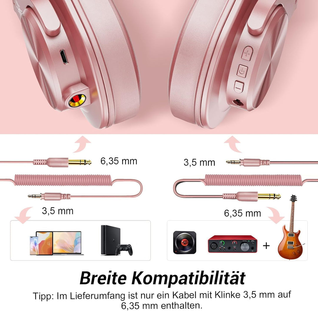 OneOdio Bluetooth Kopfhörer Over Ear, 72 Stdn HiFi Stereo Kopfhörer Kabellos, Wireless Headphones mi