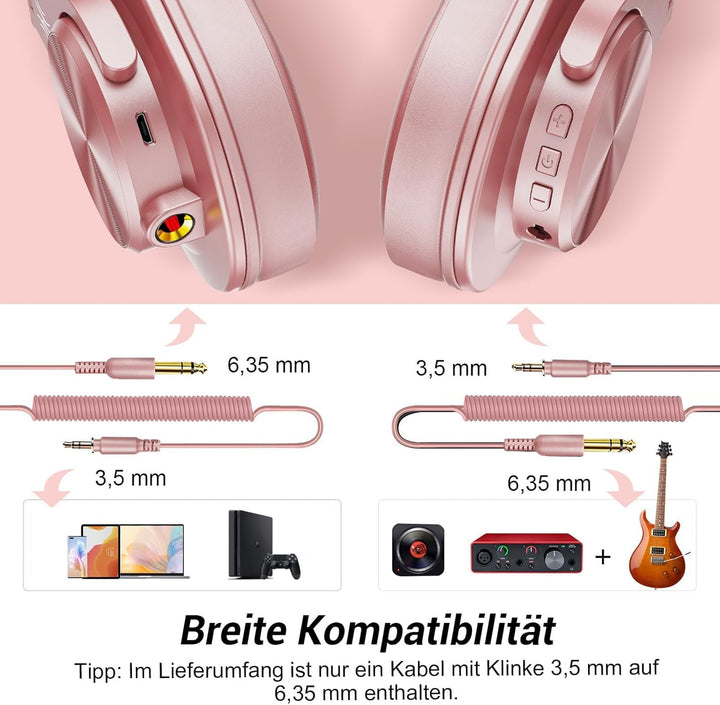 OneOdio Bluetooth Kopfhörer Over Ear, 72 Stdn HiFi Stereo Kopfhörer Kabellos, Wireless Headphones mi