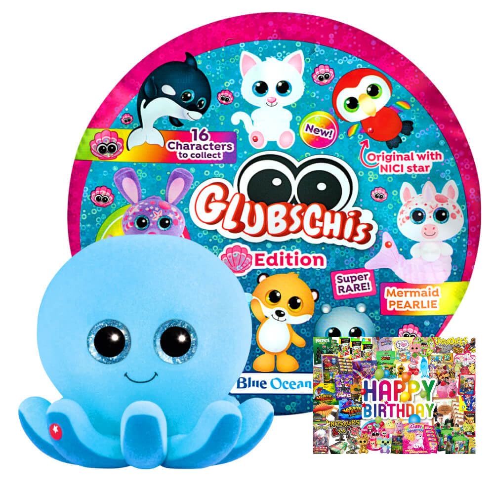 Bundle mit Blue Ocean Glubschis Sammelfigur Muschel Serie 4 - Glubschi Glitzer - Figur Kikoo - Exklu