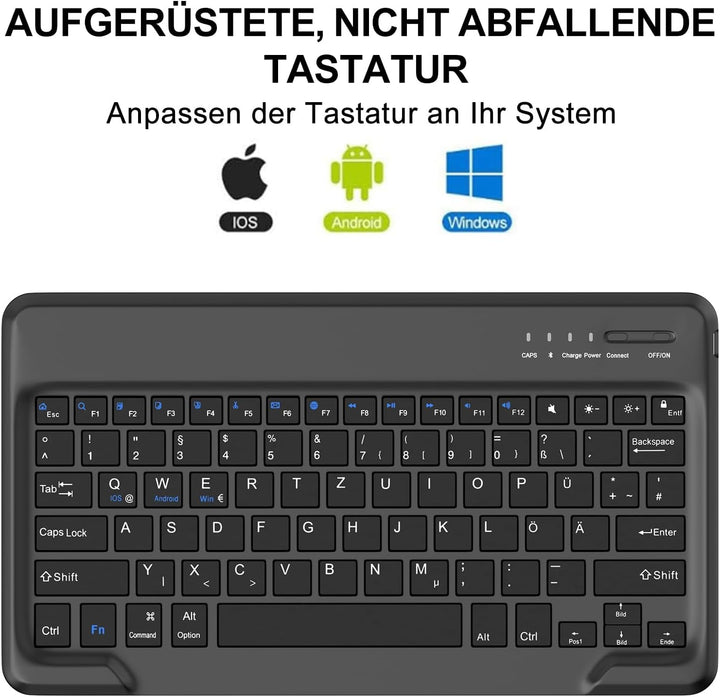 Tastatur für iPad Pro 12.9 2/1 Generation 2017/2015, Hülle mit Tastatur für iPad Pro 12.9 Zoll QWERT