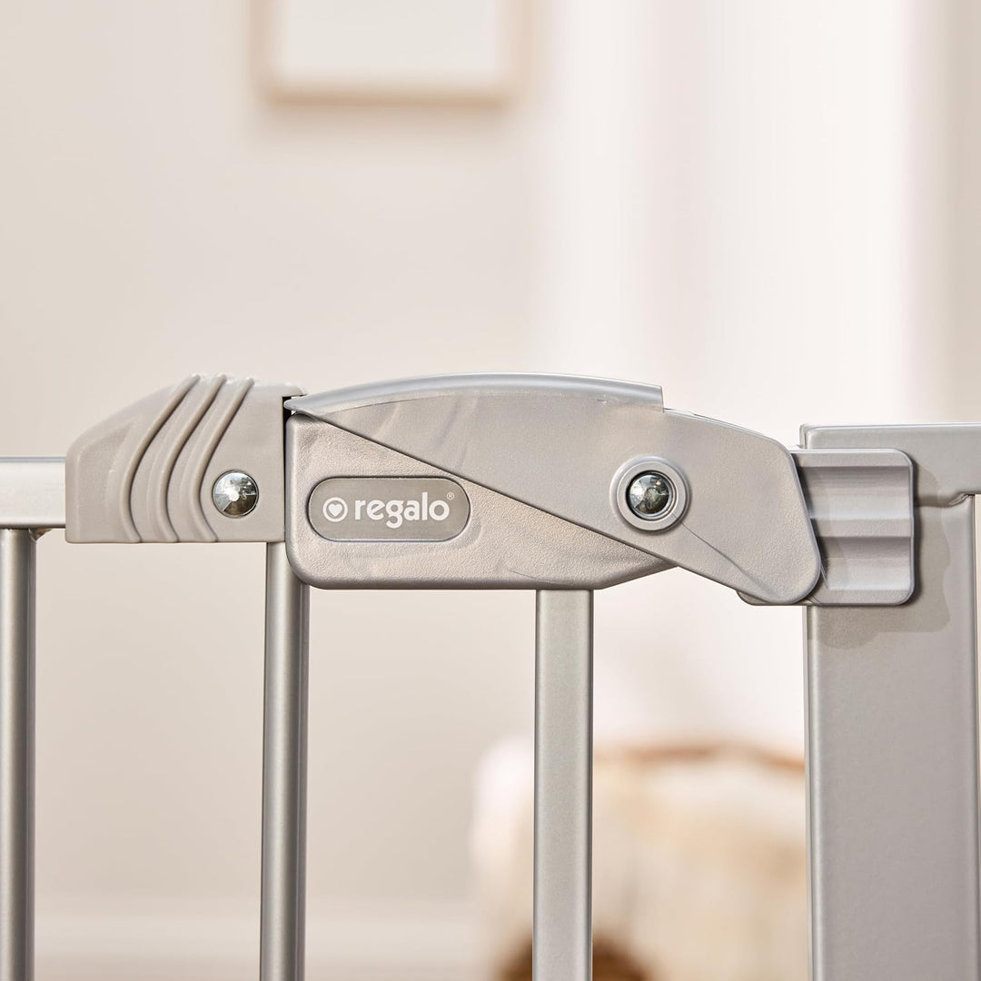 Regalo Deluxe Easy Step Schutzgitter extrahoch, Platinum, Platinum