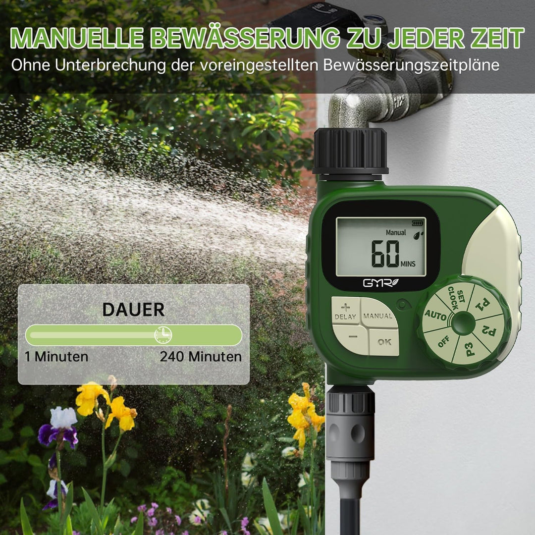GMR Bewässerungscomputer, Bewässerungssteuerung für Gartenschlauch, Programmierbare Bewässerungsuhr