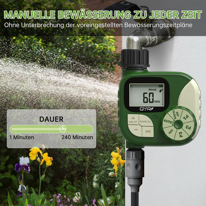 GMR Bewässerungscomputer, Bewässerungssteuerung für Gartenschlauch, Programmierbare Bewässerungsuhr