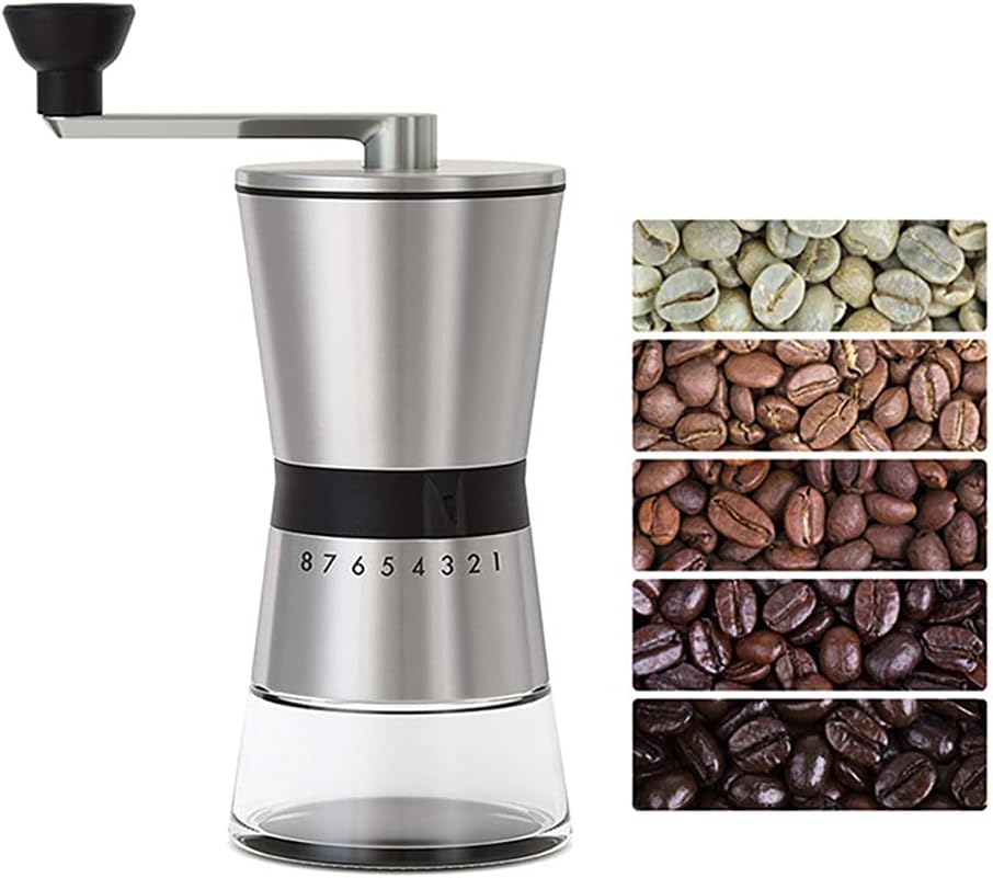 Manuelle Kaffeemühle YUNRUX Einstellbar Rauheit Handkaffeemühle Handgetreidemühle für Kaffeebohnen P
