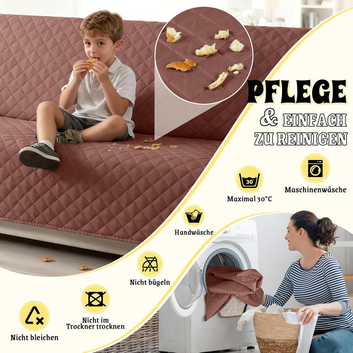TAOCOCO Sofa Überzug, Sofabezug Wasserdicht Mit Gummiband，Wohnzimmer Anti-Rutsch Gepolsterter Sofasc