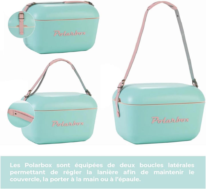 Polarbox Tragbare Kühlbox – Mini-Kühlbox 20 l, Strandkühlbox, kleine tragbare Kühlbox, Vintage, Vers