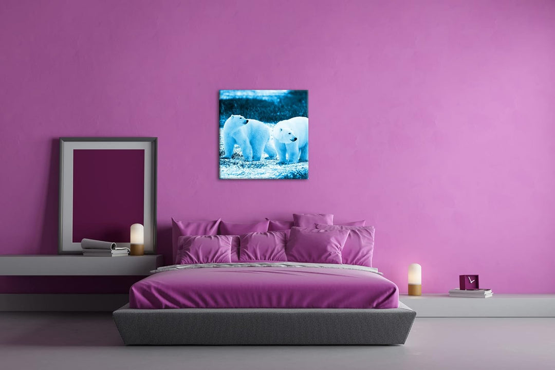 deyoli Eindrucksvolle Eisbären Format: 70x70 Effekt: Zeichnung als Leinwandbild, Motiv auf Echtholzr