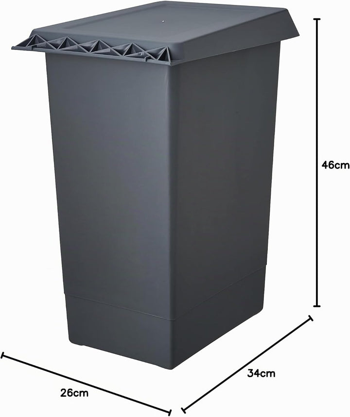 Elletipi PBN asg44 Linie Swing 2.0 Abfalleimer mit Tür aus Kunststoff gross Kapazität 24 Liter, Nylo