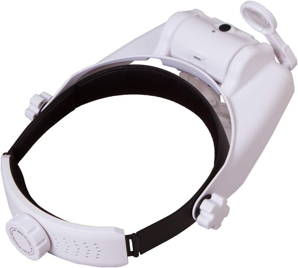 Levenhuk Zeno Vizor HR6 Per USB Wiederaufladbare Lupe — Kopfband-Lupenbrille mit LED-Licht und 1- /1
