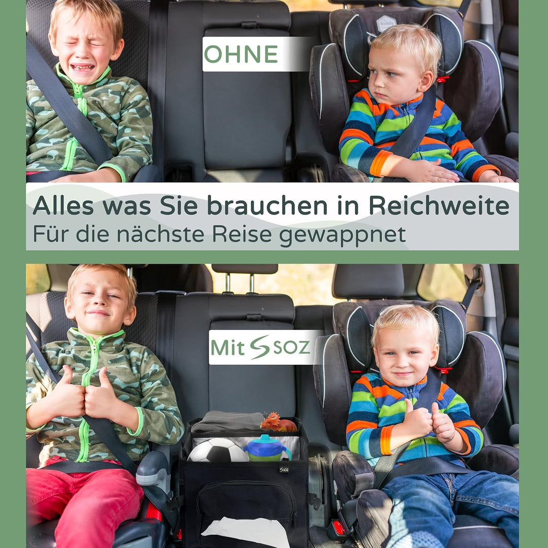 Soz® Wärmeisolierter Kofferraum-Organizer – Faltbare multifunktions XL Auto-Box mit 12 Fächern – 24