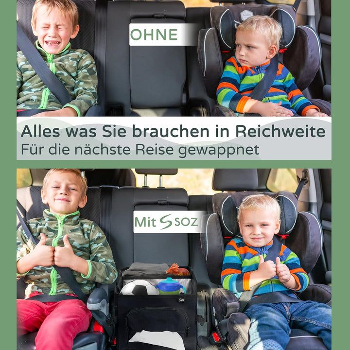 Soz® Wärmeisolierter Kofferraum-Organizer – Faltbare multifunktions XL Auto-Box mit 12 Fächern – 24