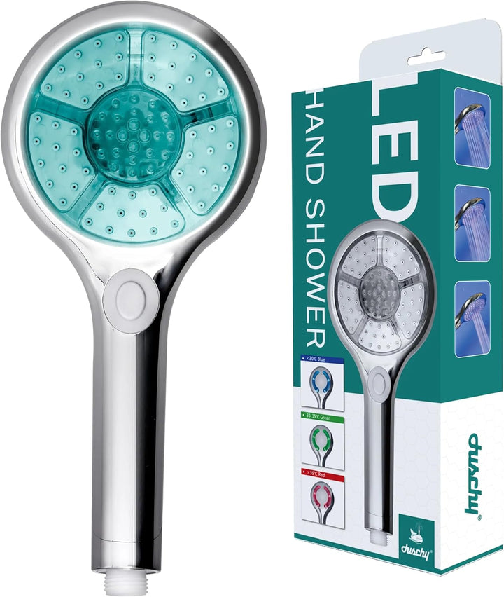 Duschkopf, beleuchtet, 7 Farben, LED-Duschkopf, 3 Modi, Handbrause, nur LED, 12,5 cm, beleuchtete Fa