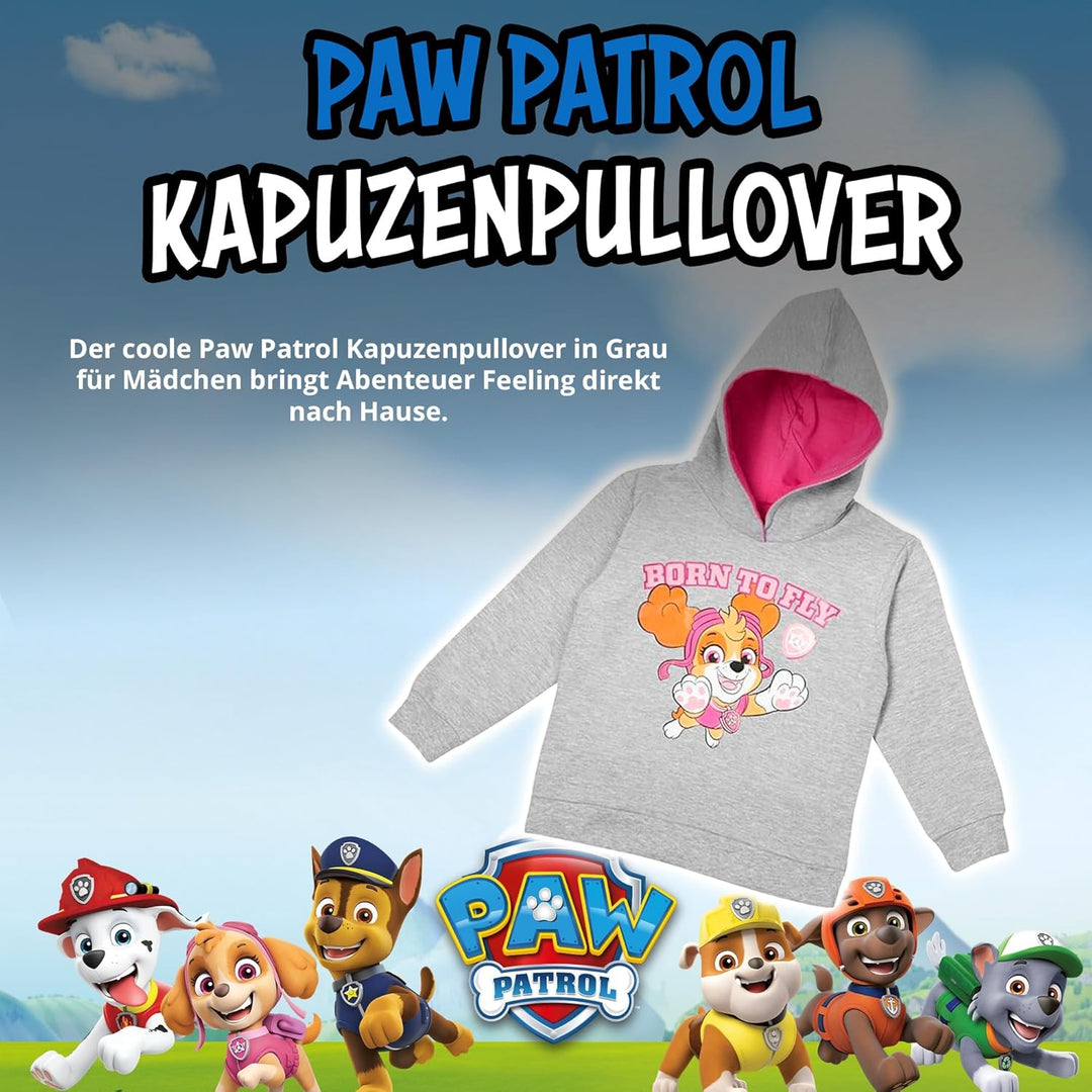 United Labels Paw Patrol Hoodie für Mädchen - Skye Born to Fly Kinder Kapuzenpullover Pullover mit K