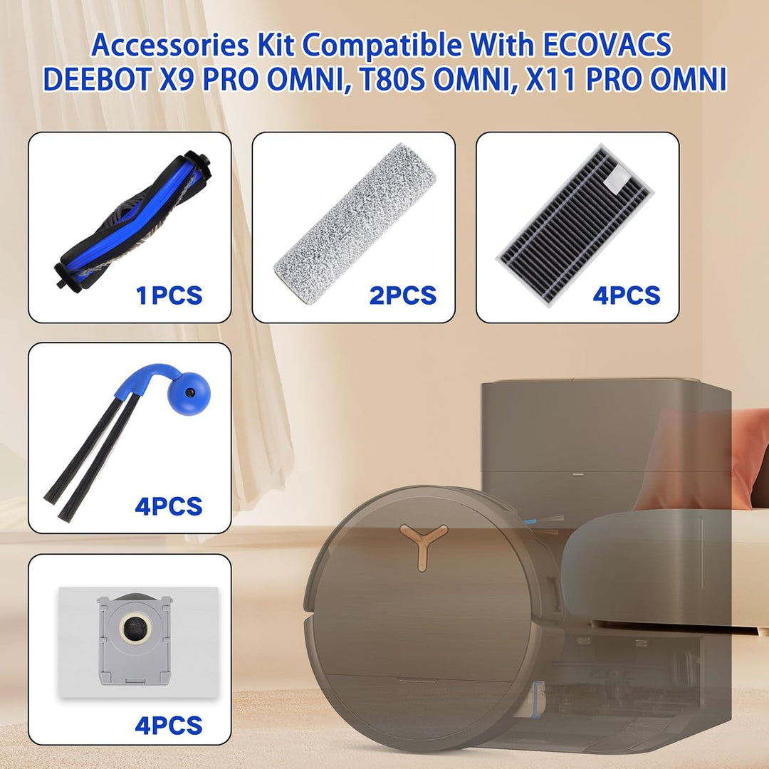 Zubehör Ersatz Kompatibel für ECOVACS DEEBOT X9 PRO OMNI, T80S OMNI, X11 PRO OMNI Saugroboter, 1 Hau