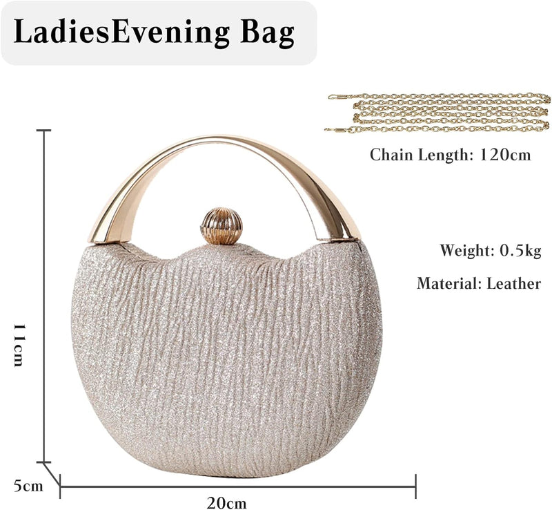 CORIOS Damen Abendtasche Funkelnd Clutch Glitzer Henkeltasche Glänzend Umhängetasche Hochzeit Brautb