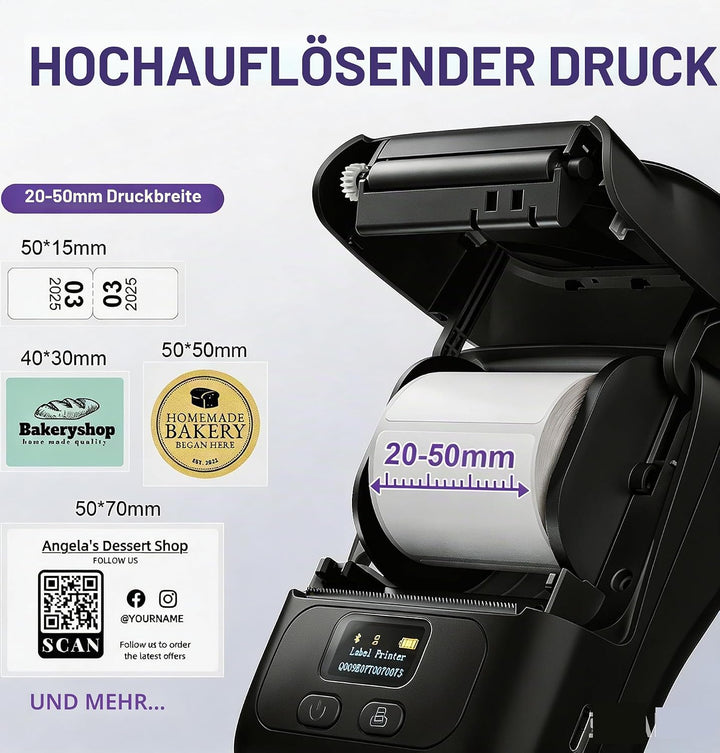 Phomemo M110S Bluetooth Etikettendrucker-Thermoetikettendrucker-M110S Tragbarer Mini-Thermo-Label-Ma