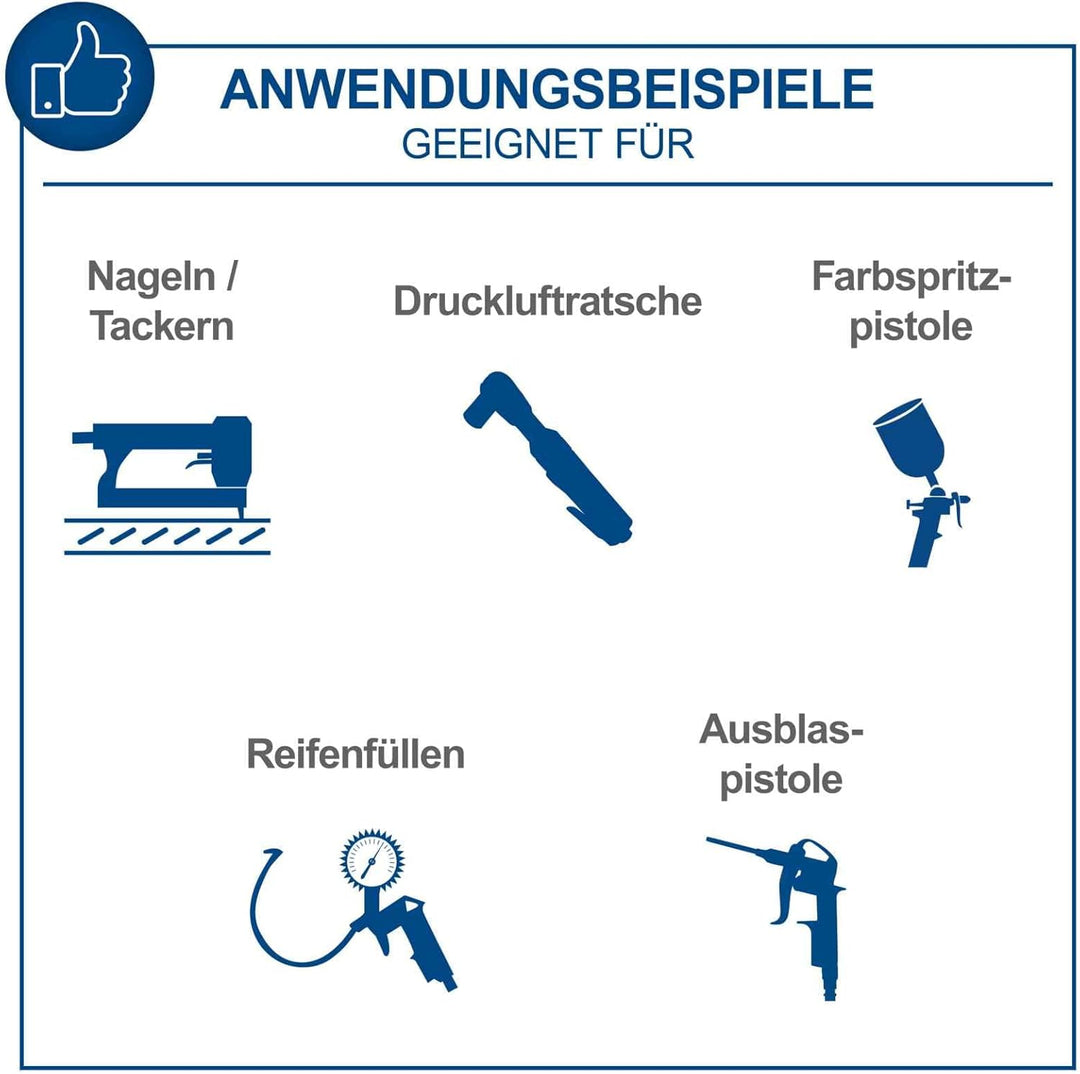 Scheppach Kompressor HC26 Druckluftkompressor | 220 l/min Ansaugleistung | 24L Kessel | 1500W | 8 ba