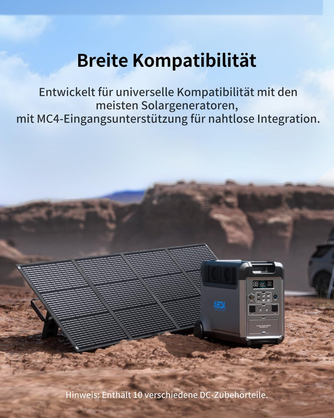 ABOK 200W Tragbares Solarpanel, Faltbares Solarmodul mit Kickstand, 23.5% Effizienz, IP68 Wasserdich