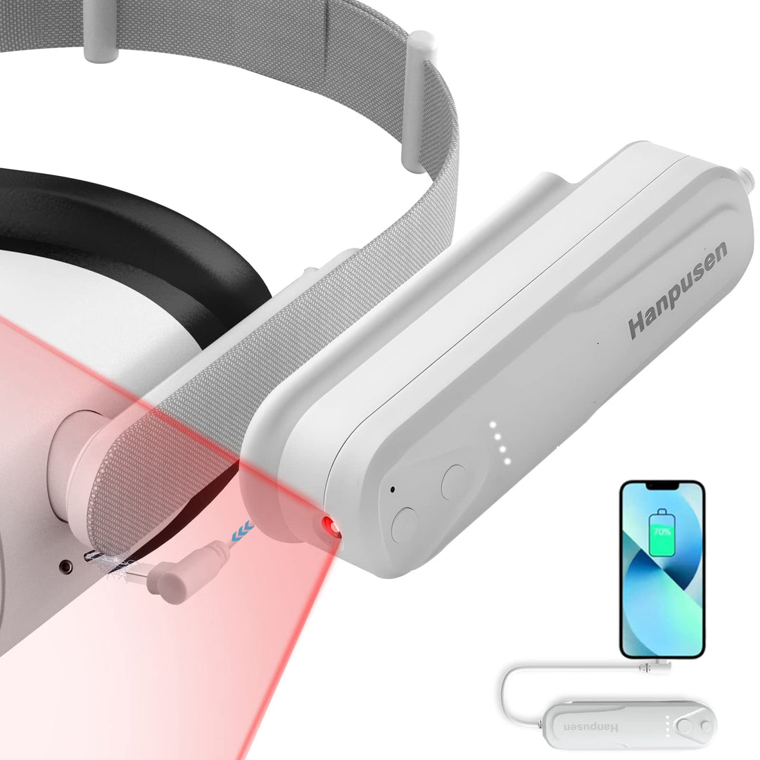 Hanpusen Quest 2 Zubehör Akku Pack mit Ir Licht, VR Infrarot Licht mit 5000mAh Powerbank für Meta Qu