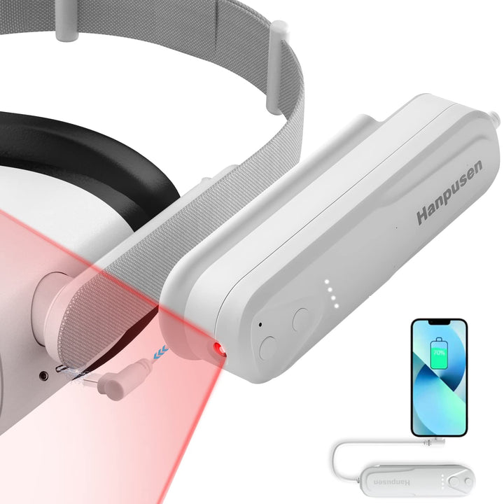 Hanpusen Quest 2 Zubehör Akku Pack mit Ir Licht, VR Infrarot Licht mit 5000mAh Powerbank für Meta Qu