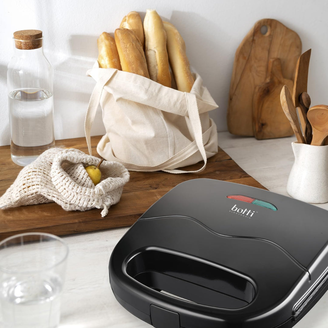 Botti Sandwich Snack-Toaster | 750W Leistung | Antihaftbeschichtung | Überhitzungsschutz | Kompaktes