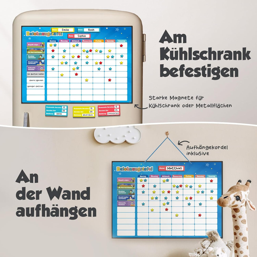 Belohnungstafel für Kinder – perfekt für Kleinkinder, zum Lernen von Verantwortung und für das Saube