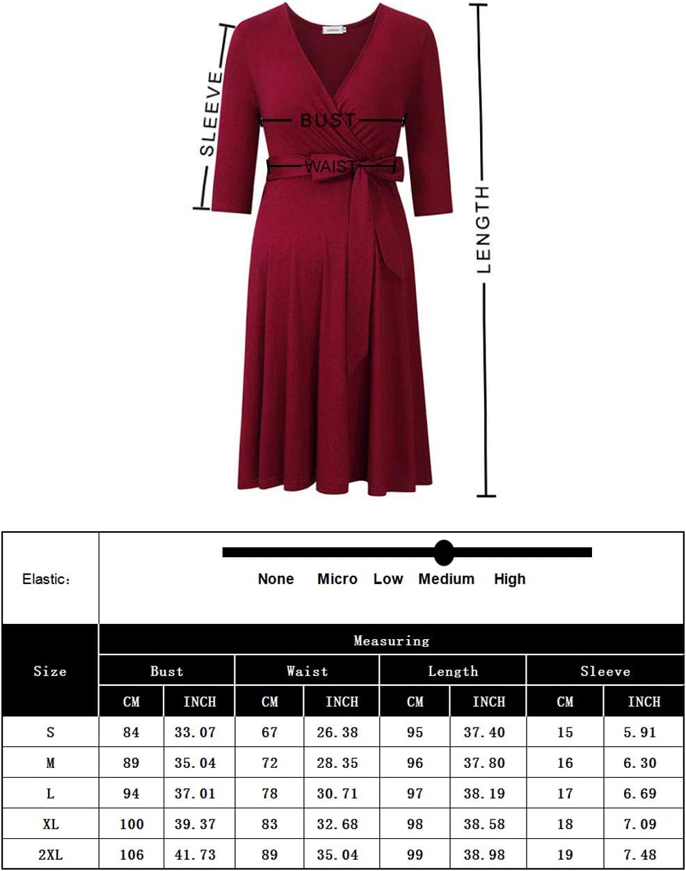 KOJOOIN Damen Umstandskleid Schwangerschafts Kleid für Schwangere Stillkleid V-Ausschnitt Langarm mi