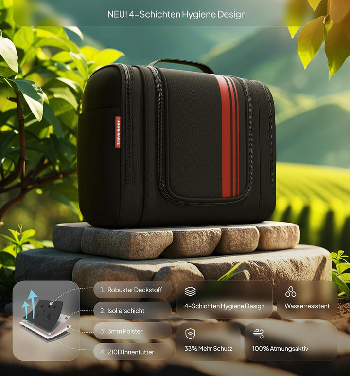 Kulturbeutel XXL [Design 2025] zum Aufhängen für Damen, Herren &amp; Kinder [9 Liter Stauraum], 3-in-1 K
