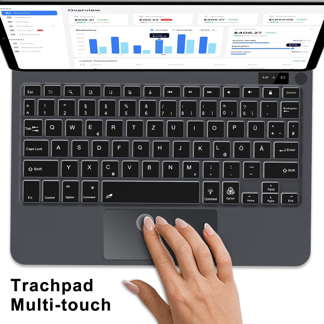IVEOPPE Magic Keyboard für iPad A16 11. Generation & 10 Gen (2025), Magnetische Freischwebende Desig