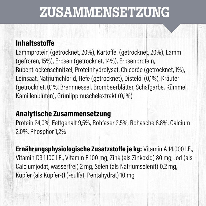 grainfree - 15 kg - Trockenfutter für Hunde - getreidefrei - Lamm mit Kartoffeln und Erbsen - Monopr