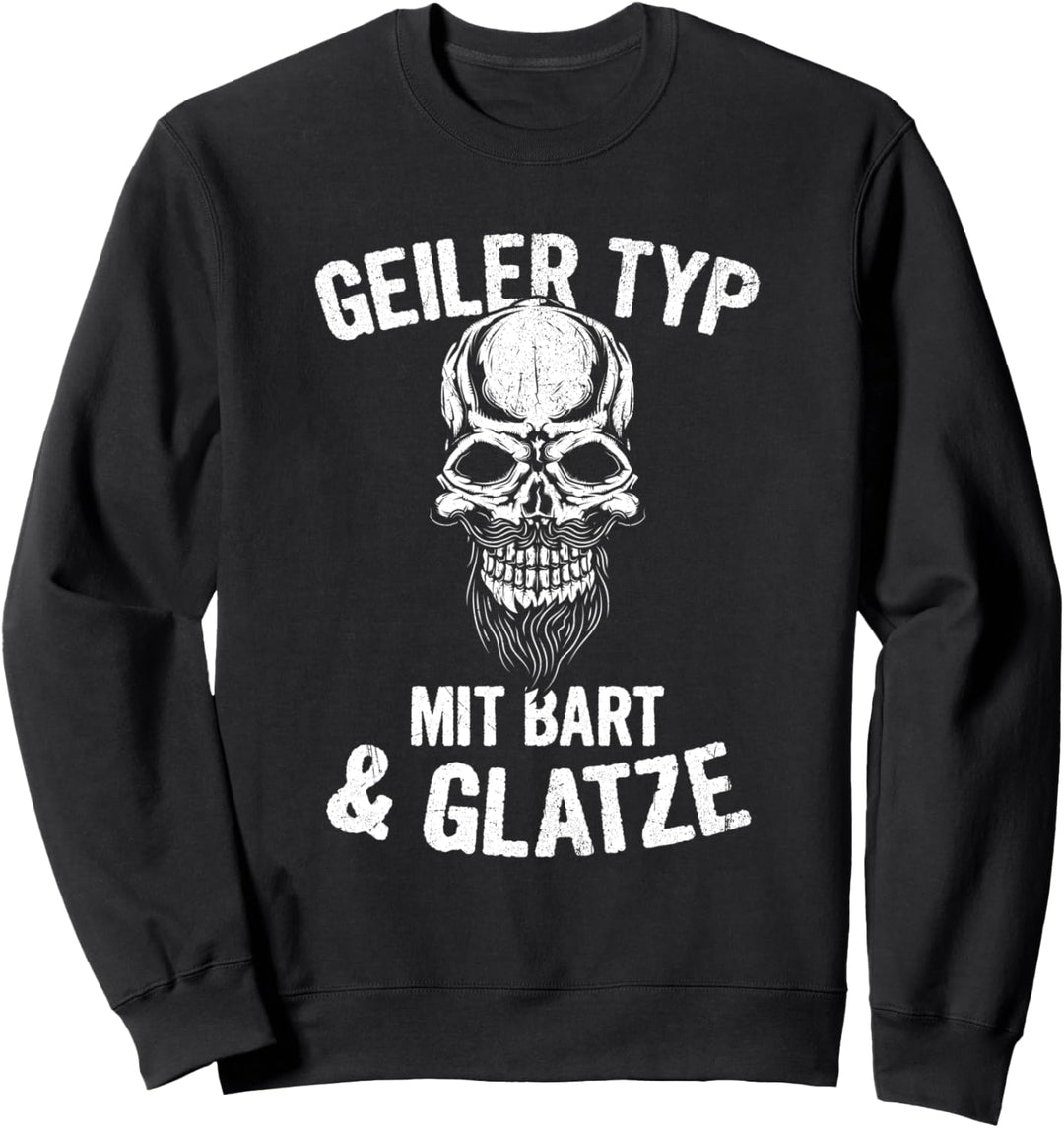 Geiler Typ Mit Bart Und Glatze Bartträger Statement Männer Sweatshirt