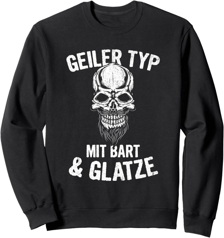 Geiler Typ Mit Bart Und Glatze Bartträger Statement Männer Sweatshirt
