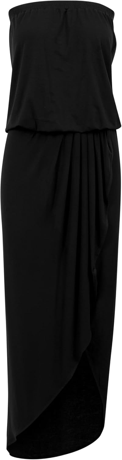 Urban Classics Damen Ladies Viscose Bandeau Dress XS Grosse Grössen Schwarz, XS Große Grö&