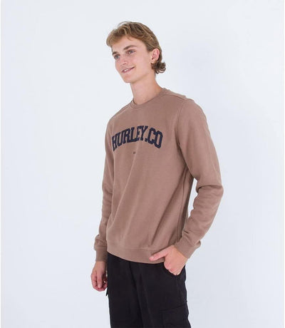 Hurley Herren Applikation Crew Sweatshirt S Taupe, S Taupe