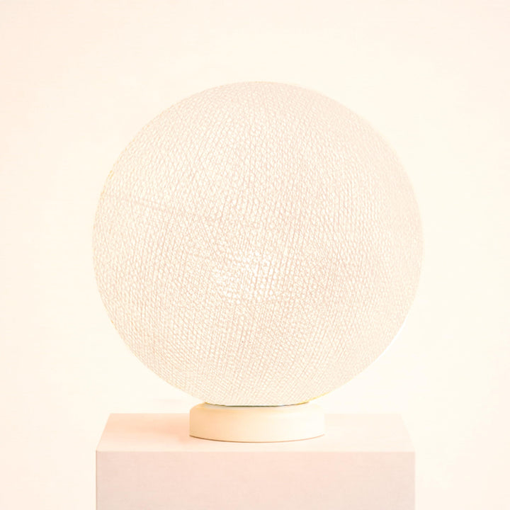 CREATIVECOTTON LED handgearbeitete Stehleuchte mit Lampenschirm aus Baumwolle (Weiss, 25 cm) Weiss 2