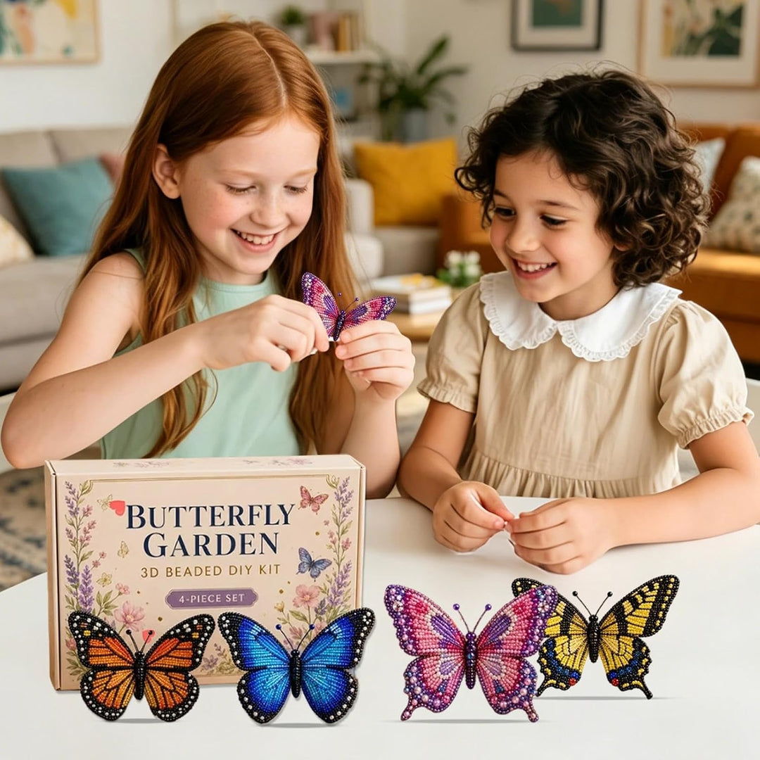 Generisch Mini 3D Perlen Tier Bastelset – Perlen Stickerei Set für Erwachsene &amp; Anfänger – 4 Designs