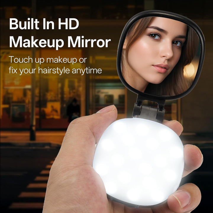 Magnetisches Selfie Licht Handy, Handylicht mit 3 Farbtemperaturen 2900k-6500k, 360° LED Ringlicht H