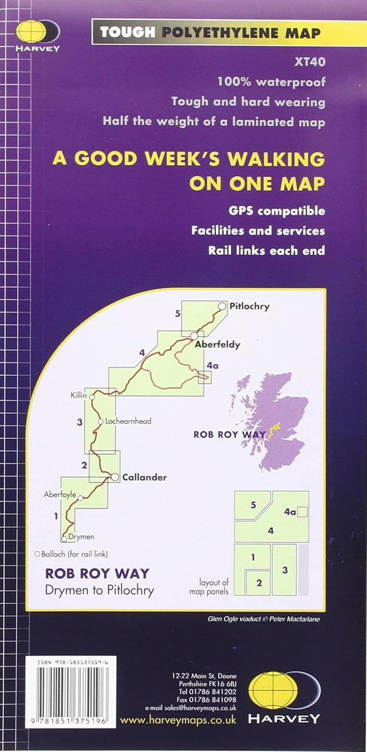 Rob Roy Way: XT40 (Trail Map XT40), Karte