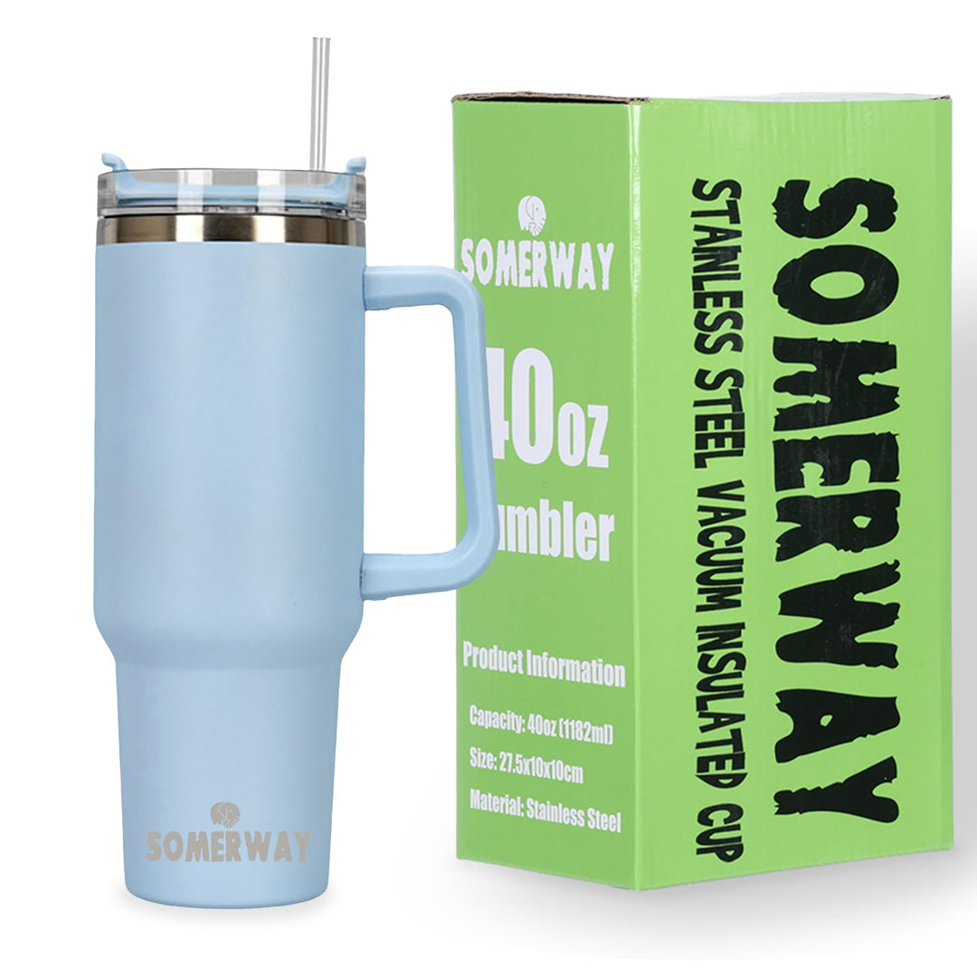 Somerway 1182ml 40oz Kaffeebecher to Go, Doppelwandiger Edelstahl Vakuum Isolierbecher mit Griff und