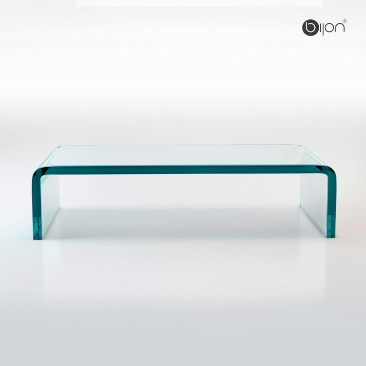 bijon TV Aufsatz Glas Bildschirm-Erhöhung | PC Monitor-Erhöhung, Schreibtisch-Aufsatz für Laptop | (