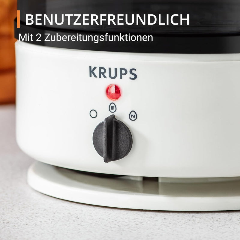 Krups Ovomat Super Eierkocher, Für bis zu 7 Eier, Koch- und Warmhaltefunktion, Inkl. Wasser-Messbech