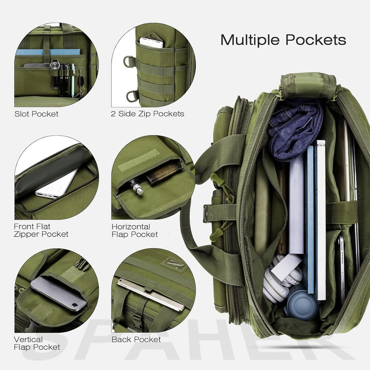 SPAHER Arbeitstasche Laptoptasche 14/15.6/17.3 Zoll Messenger Bag Herren Pilotentasche Aktentasche T