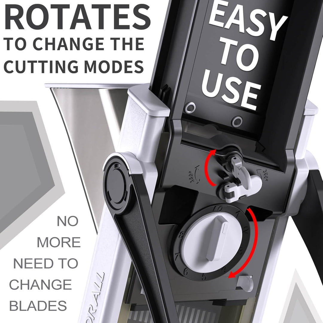 ONCE FOR ALL Upgrade Safe Mandoline Slicer Plus, grössere Grösse, verstellbarer Gemüse- und Lebensmi