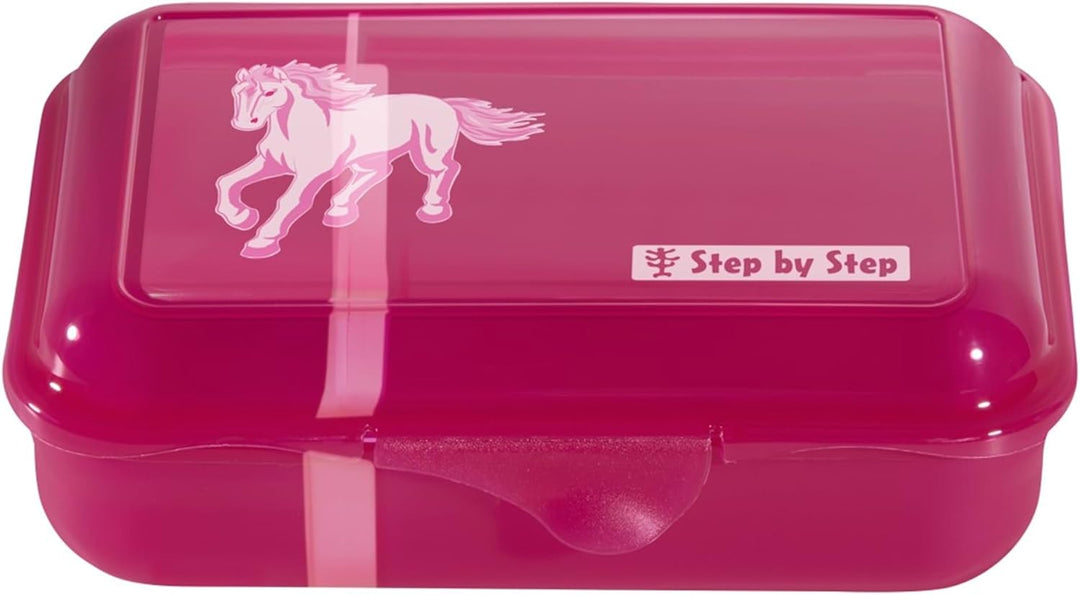 Step by Step Lunchbox „Wild Horse Nora“ pink, mit Trennwand und Klickverschluss, spülmaschinenfest,