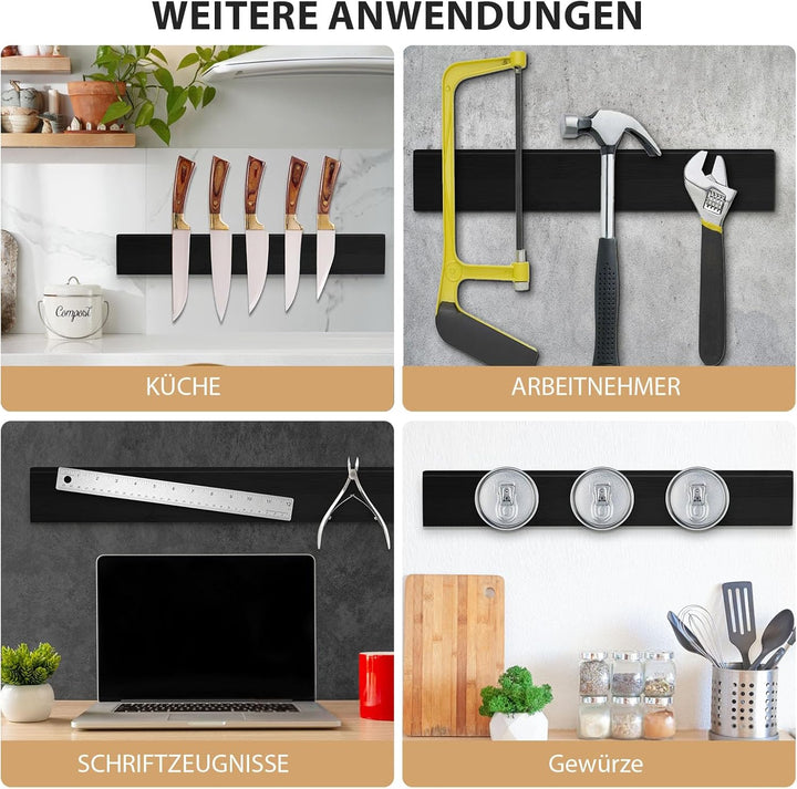 Cheerhom Magnetleiste Messer mit Magnet, Messerblock Magnetisch Ohne Messer, Messerhalter Magnetisch