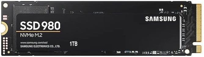 Samsung 980 NVMe M.2 SSD, 1 TB, PCIe 3.0, 3.500 MB/s Lesen, 3.000 MB/s Schreiben, Interne SSD für Ga