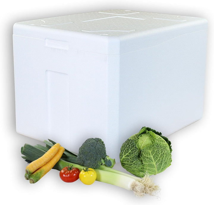 3 Thermoboxen Styropor XXL 64, 5Liter mit Deckel - Kühlbox Styropor - Wiederverwendbarer Isolierbehä