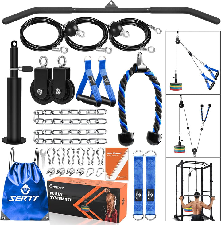 SERTT Home Gym Riemenscheiben-System, Trizeps-Workout-Riemenscheiben-System für LAT Pulldown, Bizeps