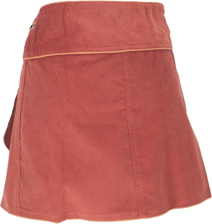 GURU SHOP Wickelrock, Cord Minirock, Damen, Baumwolle 38 Rostorange, 38 Rostorange