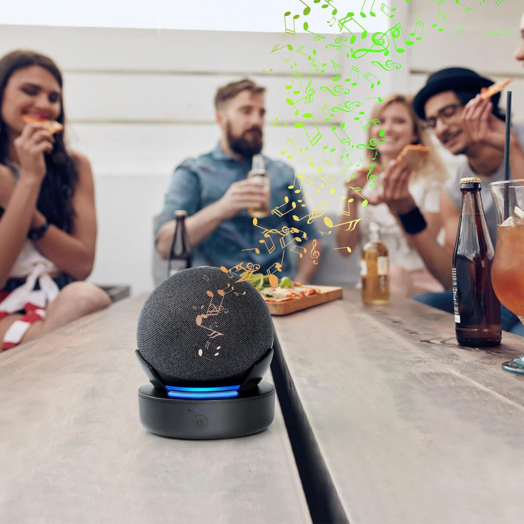 PlusAcc Akku für Dot 4./5. Gen &Goole - Tragbare Batterie Base Ständer Zubehör (Nur Akku) (Schwarz),